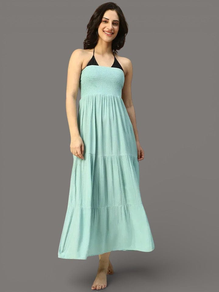 Light Blue Off-Shoulder Beachwear Dress