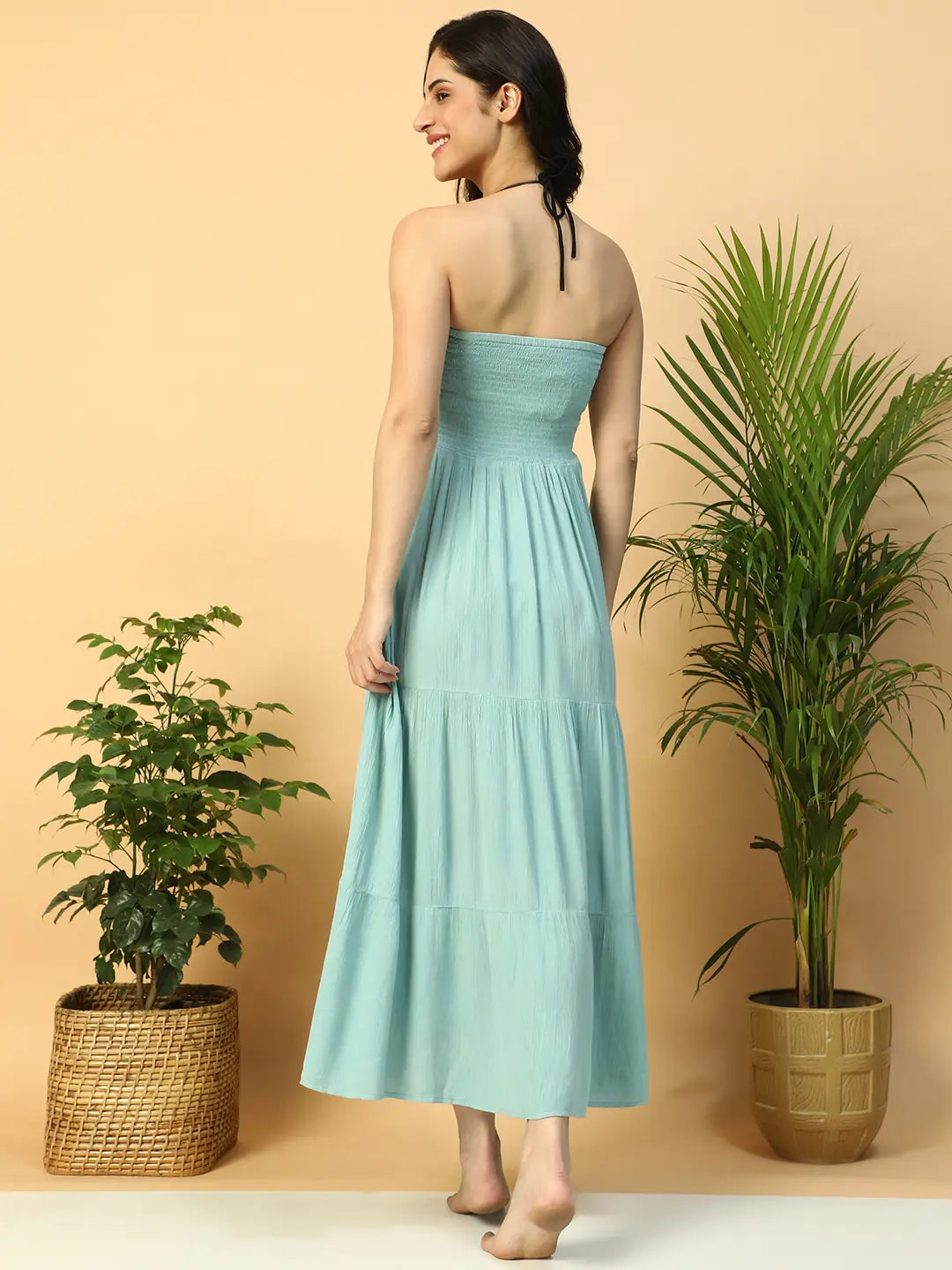 Light Blue Off-Shoulder Beachwear Dress