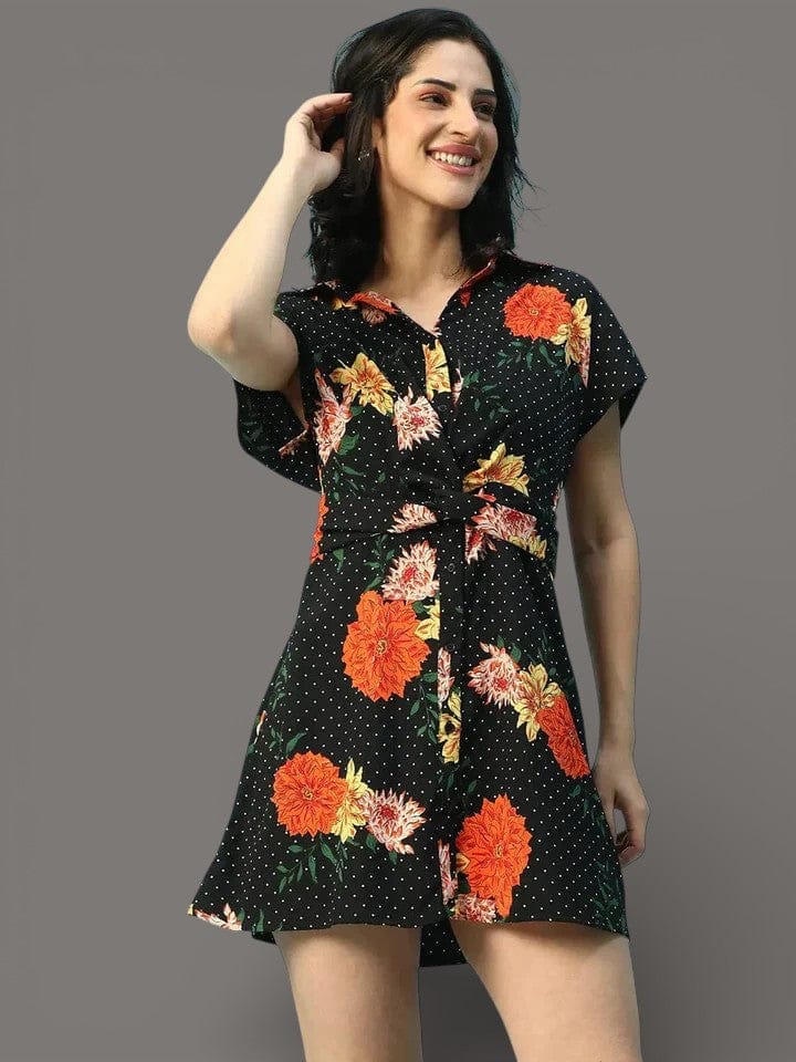 black-floral-dress-women