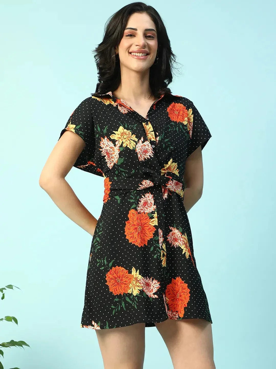 black-floral-dress-women