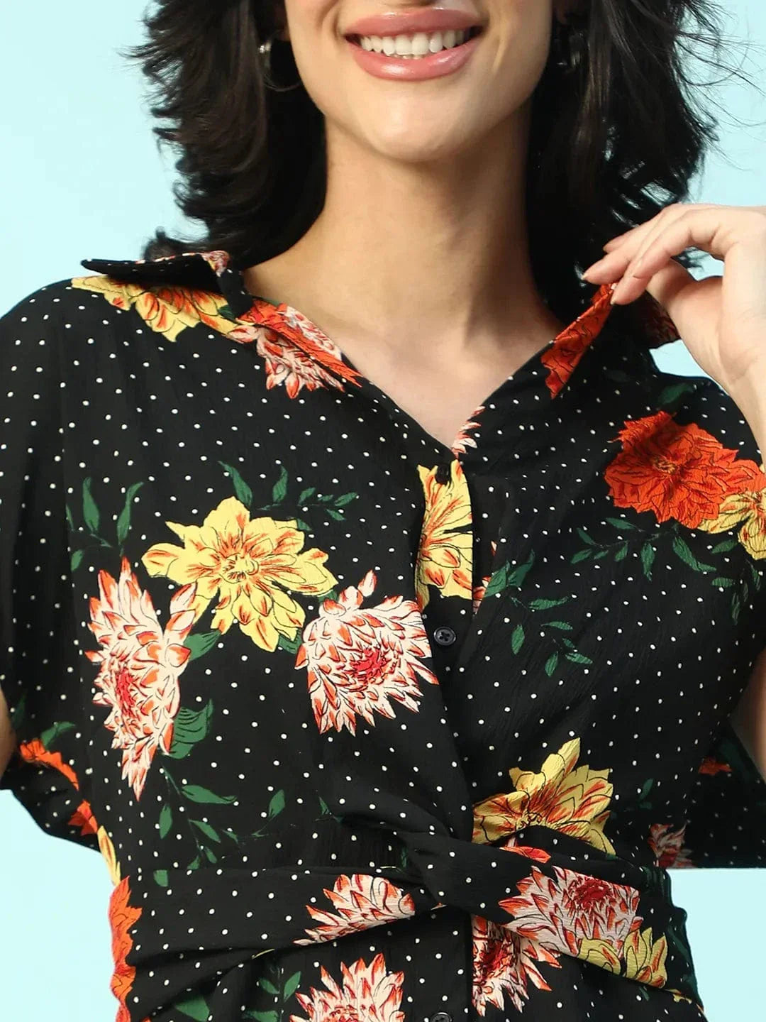 black-floral-dress-women