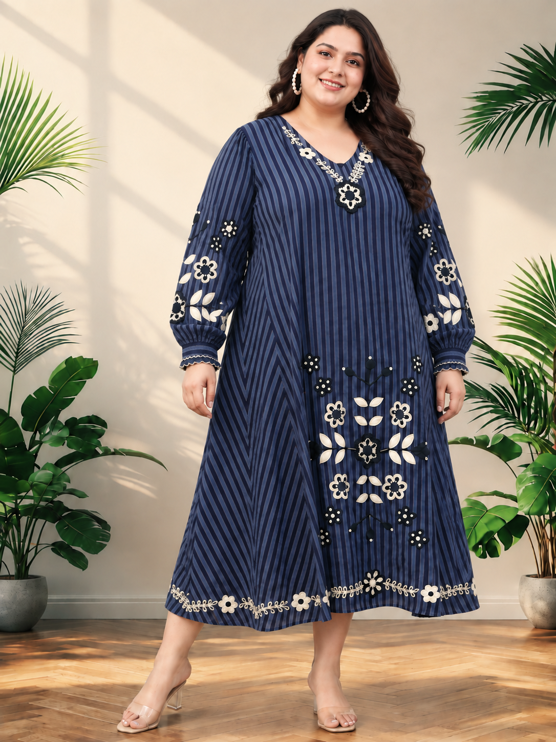 Plus Size Navy Blue Dress