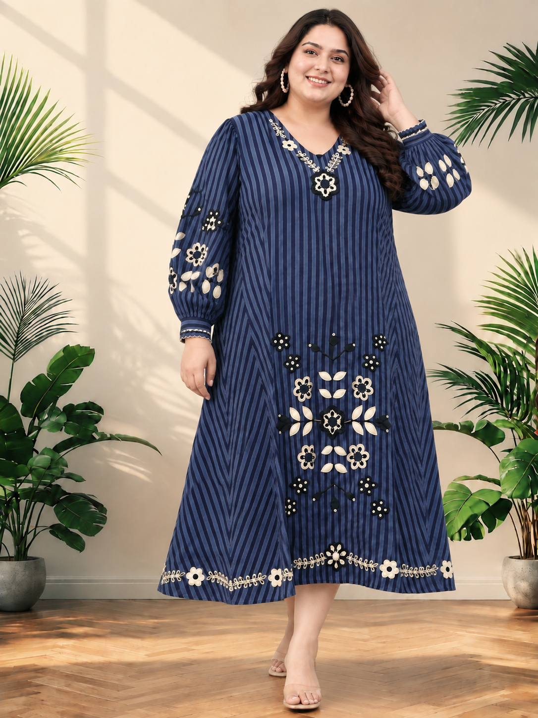 Plus Size Navy Blue Dress