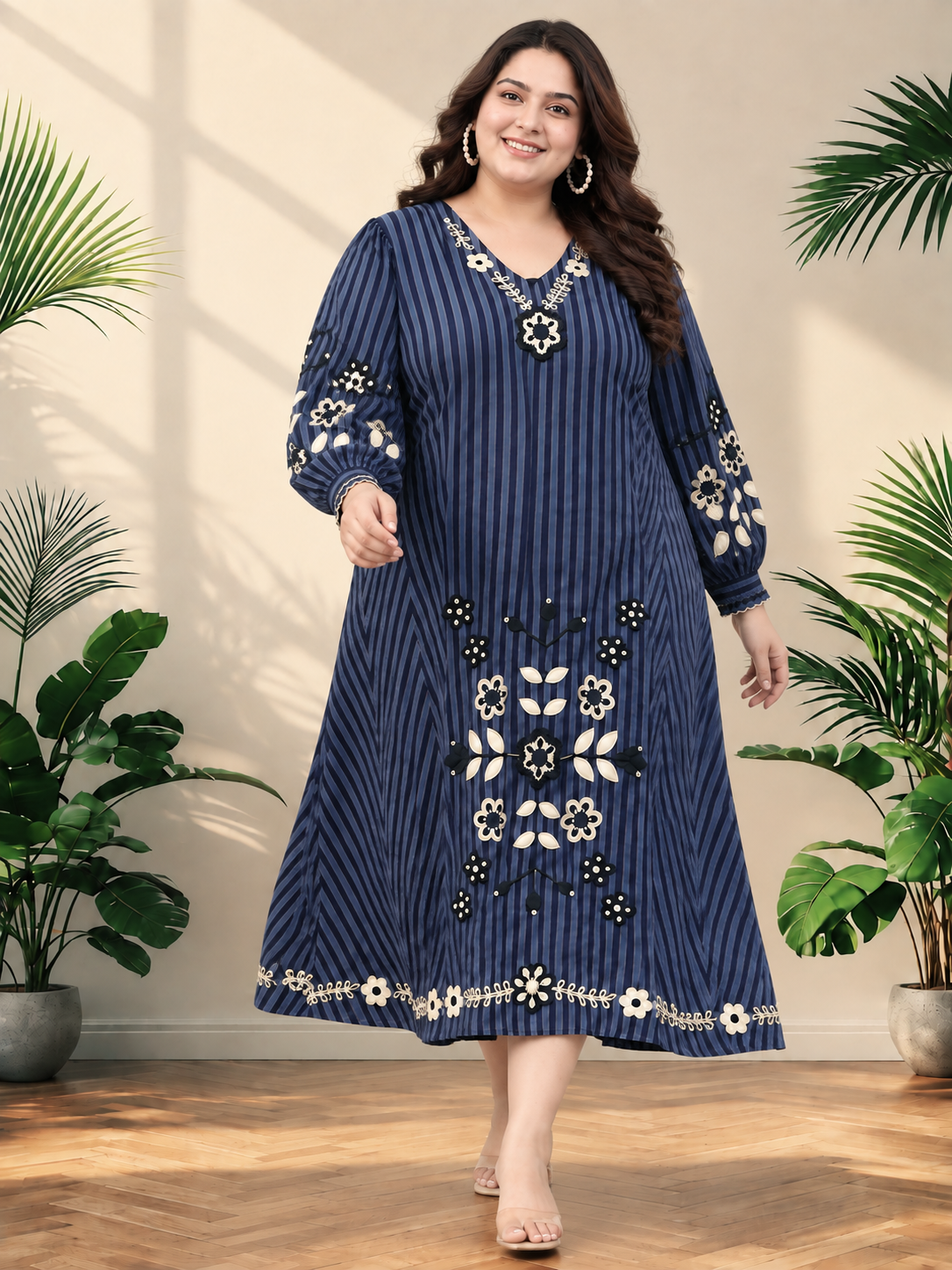 Plus Size Navy Blue Dress
