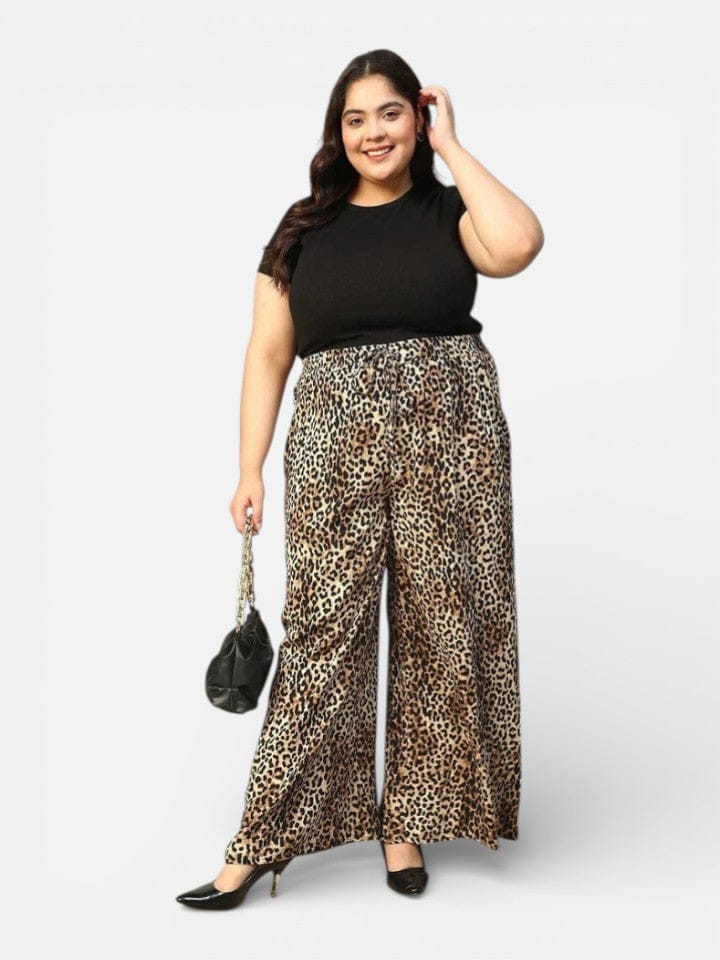 Plus Size Multicolor Animal Print Pant