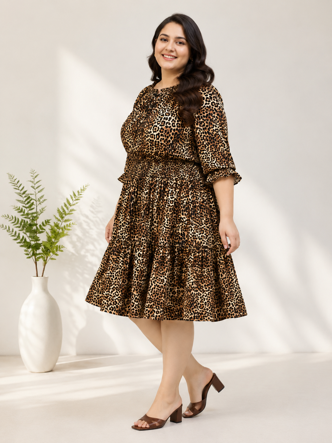 multicolor animal print dress plus size