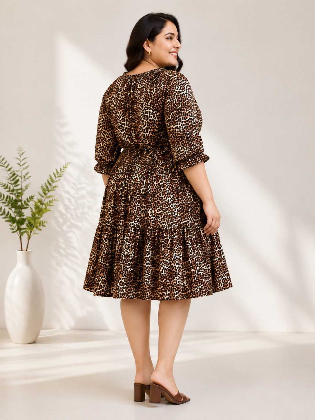 multicolor animal print dress plus size