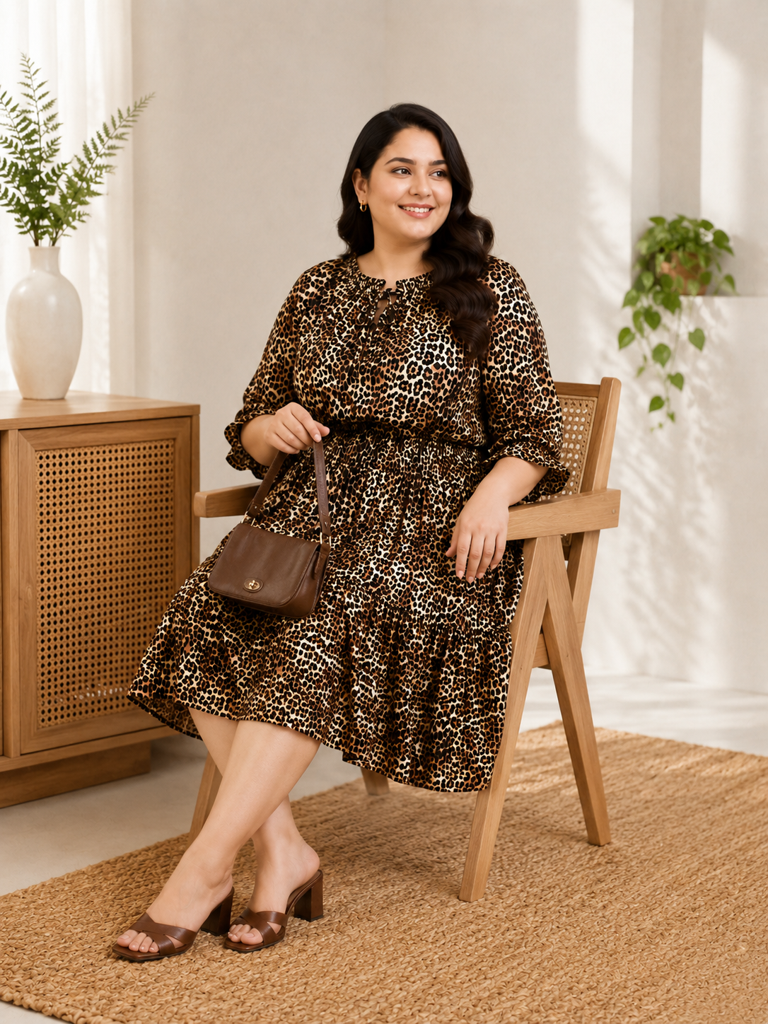 multicolor animal print dress plus size