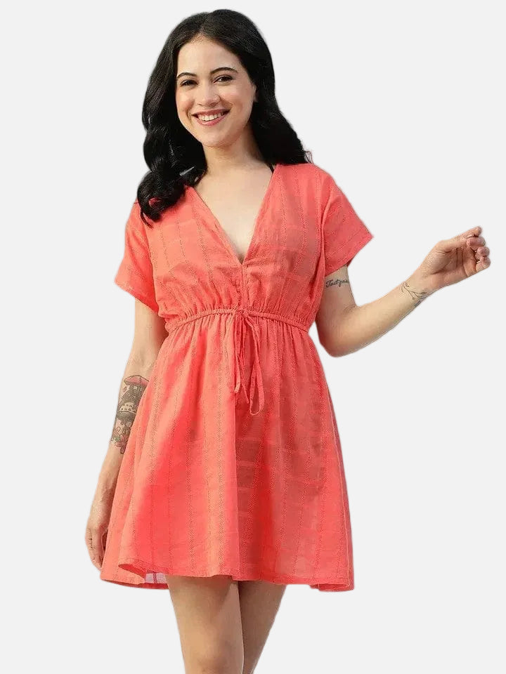 Orange Cotton Beachwear Kaftan