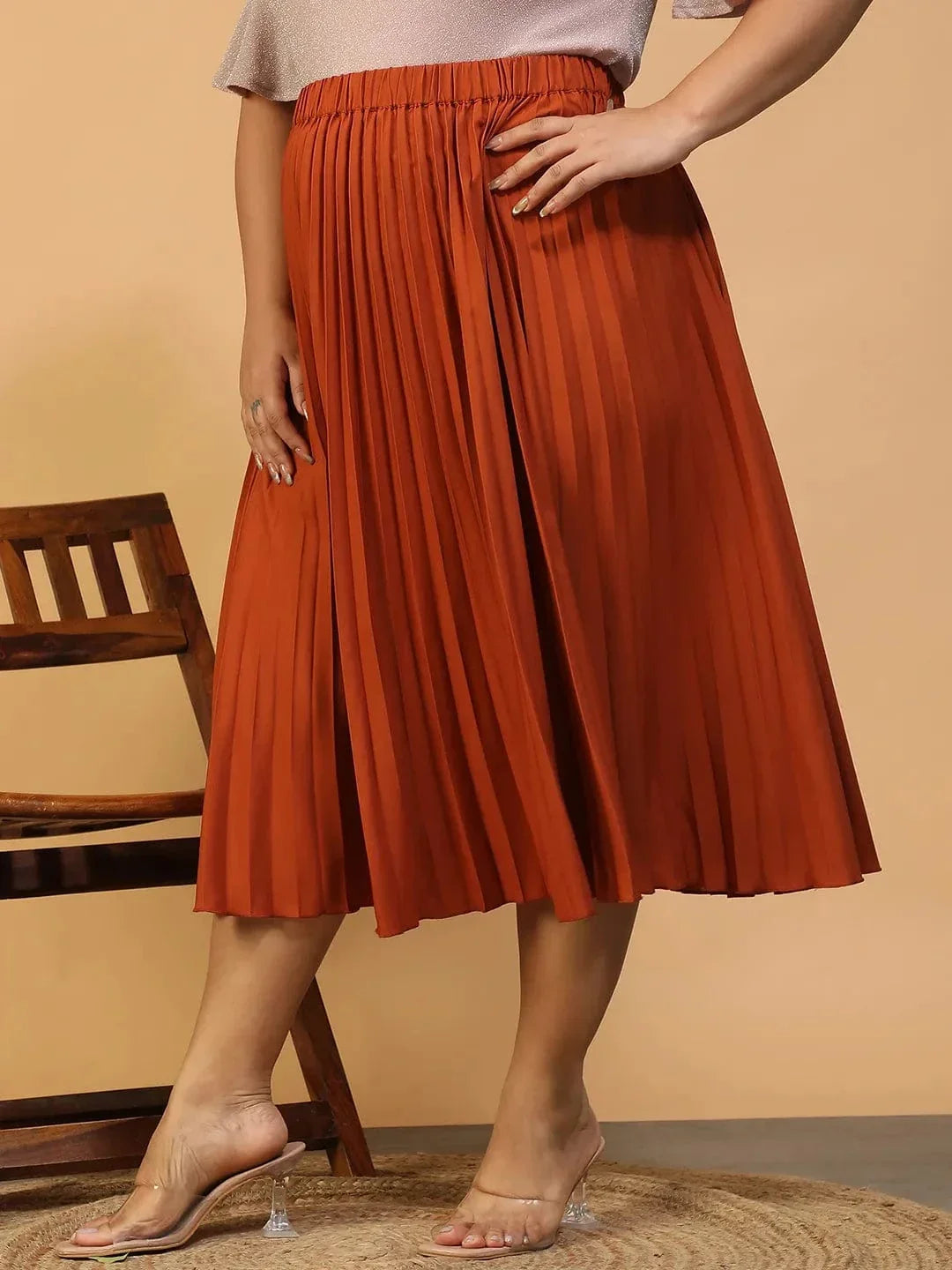 moodcore-rust-elasticated-pleated-plus-size-women-skirt