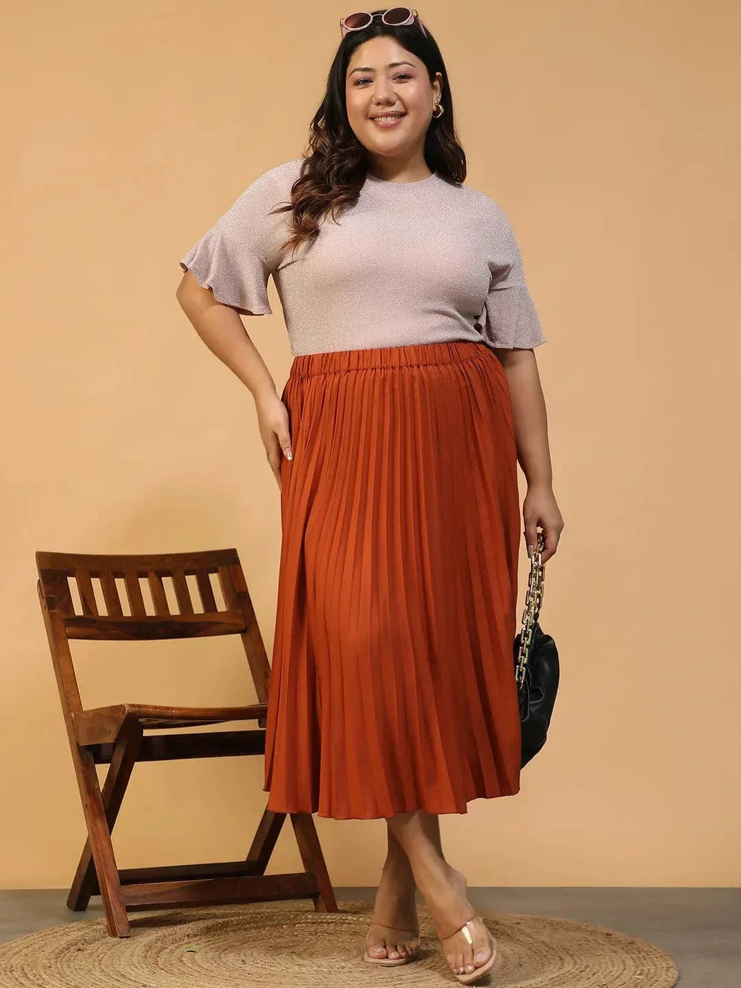 moodcore-rust-elasticated-pleated-plus-size-women-skirt