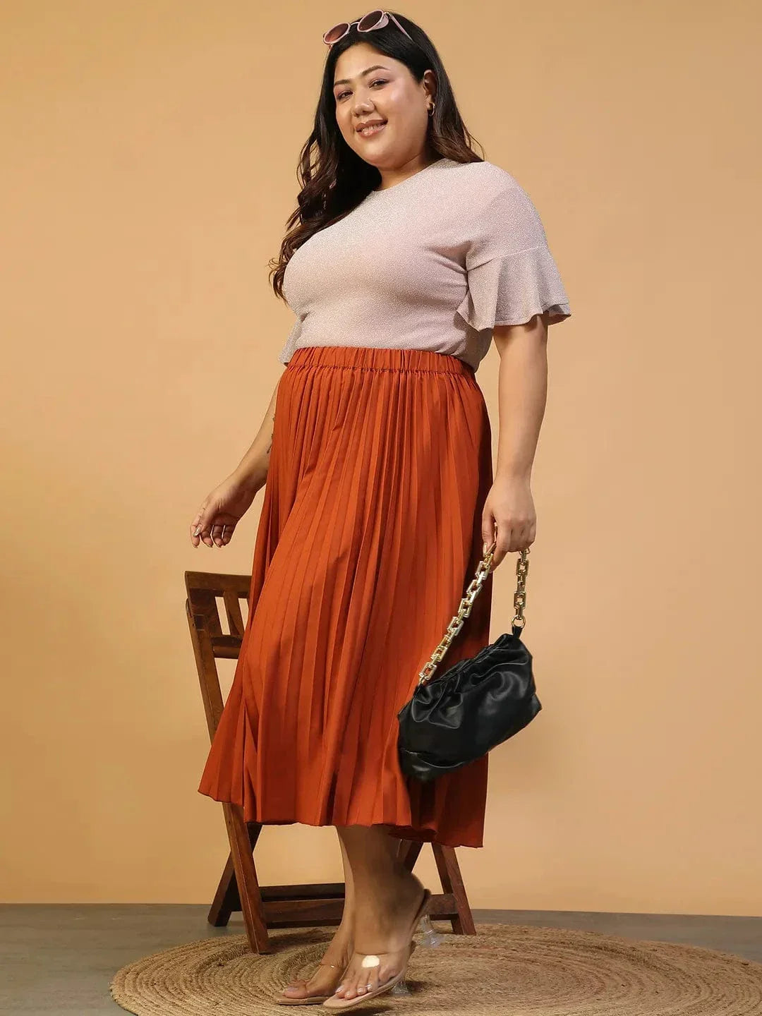 moodcore-rust-elasticated-pleated-plus-size-women-skirt