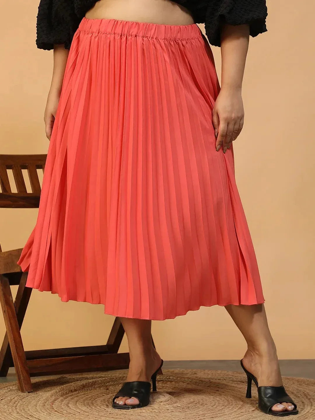 Plus Size Coral Skirt