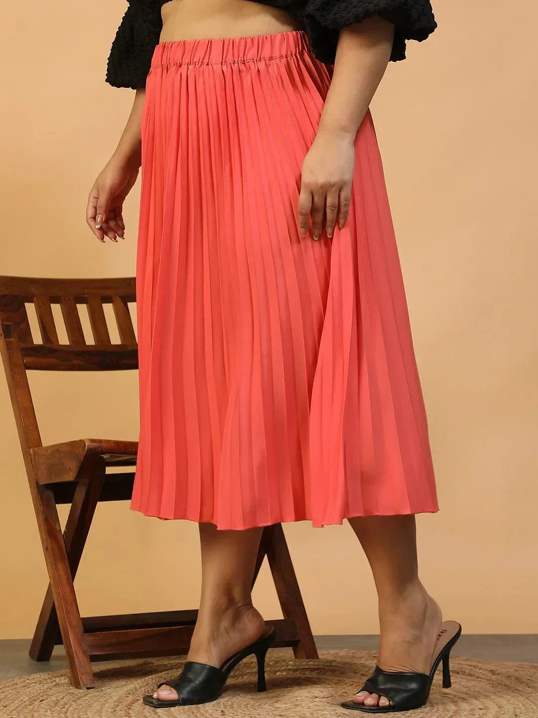 Plus Size Coral Skirt