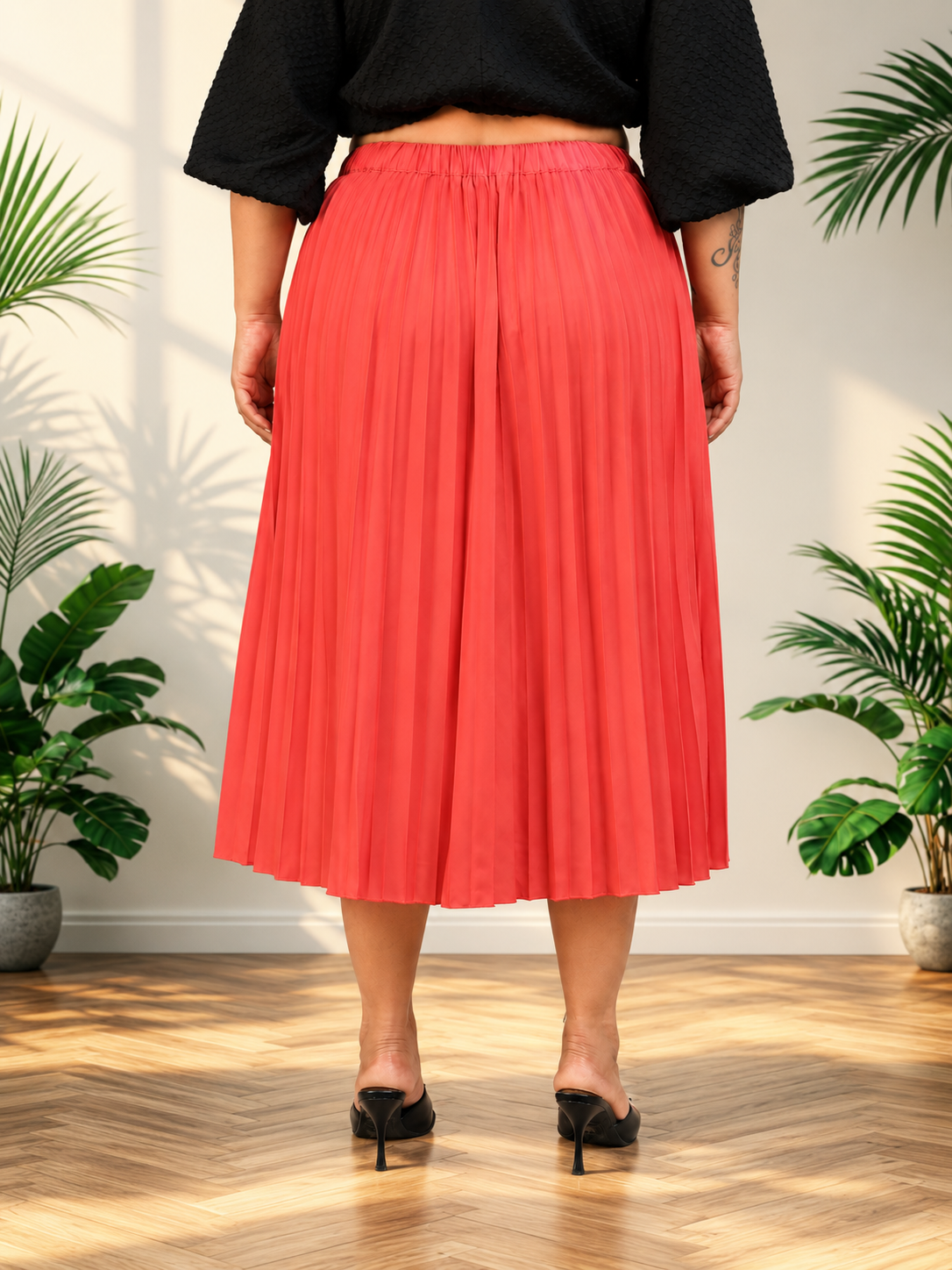 Plus Size Coral Skirt