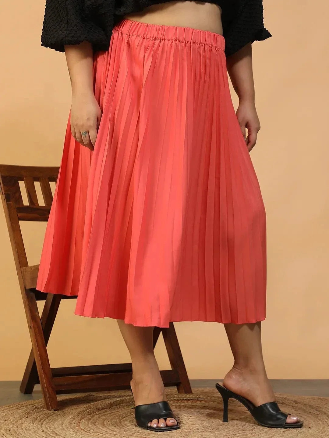Plus Size Coral Skirt