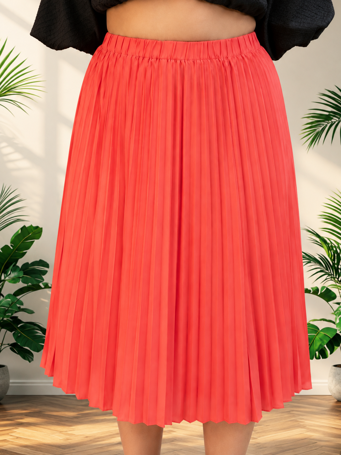 Plus Size Coral Skirt