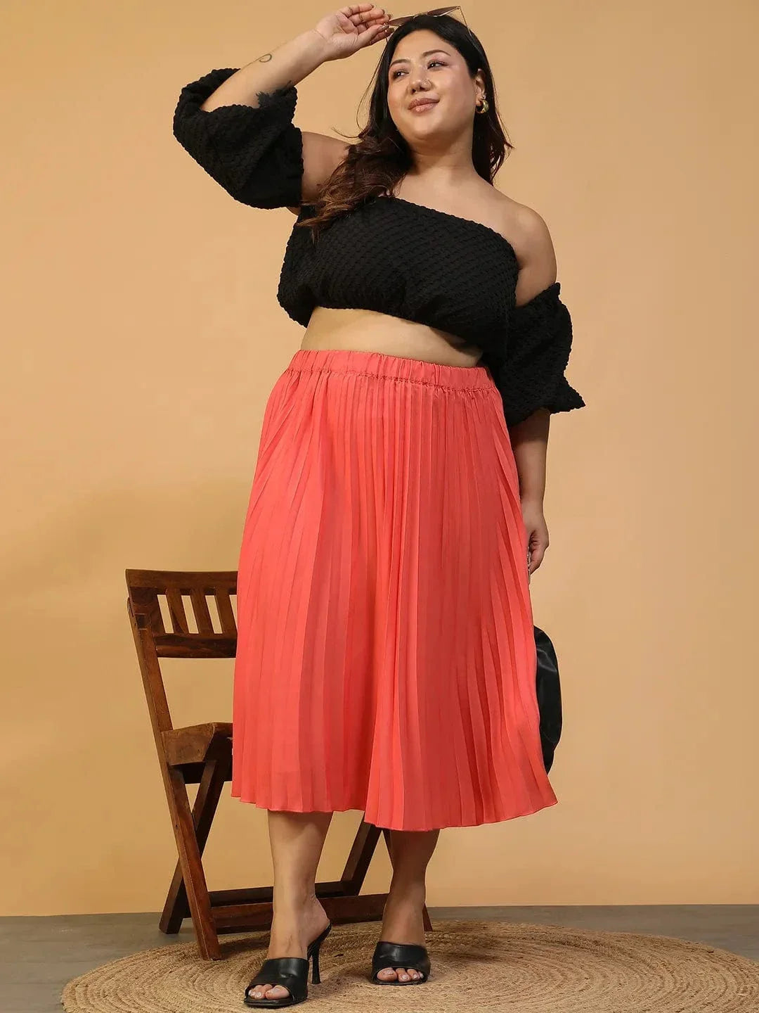 Plus Size Coral Skirt