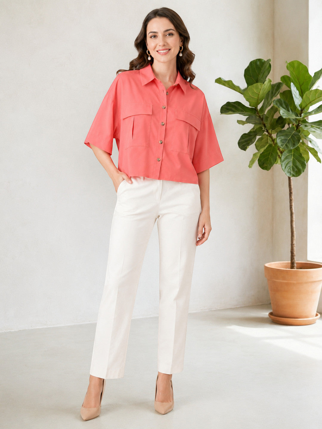 Women Coral Shirt