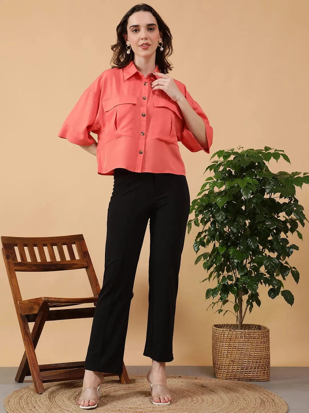 Women Coral Shirt