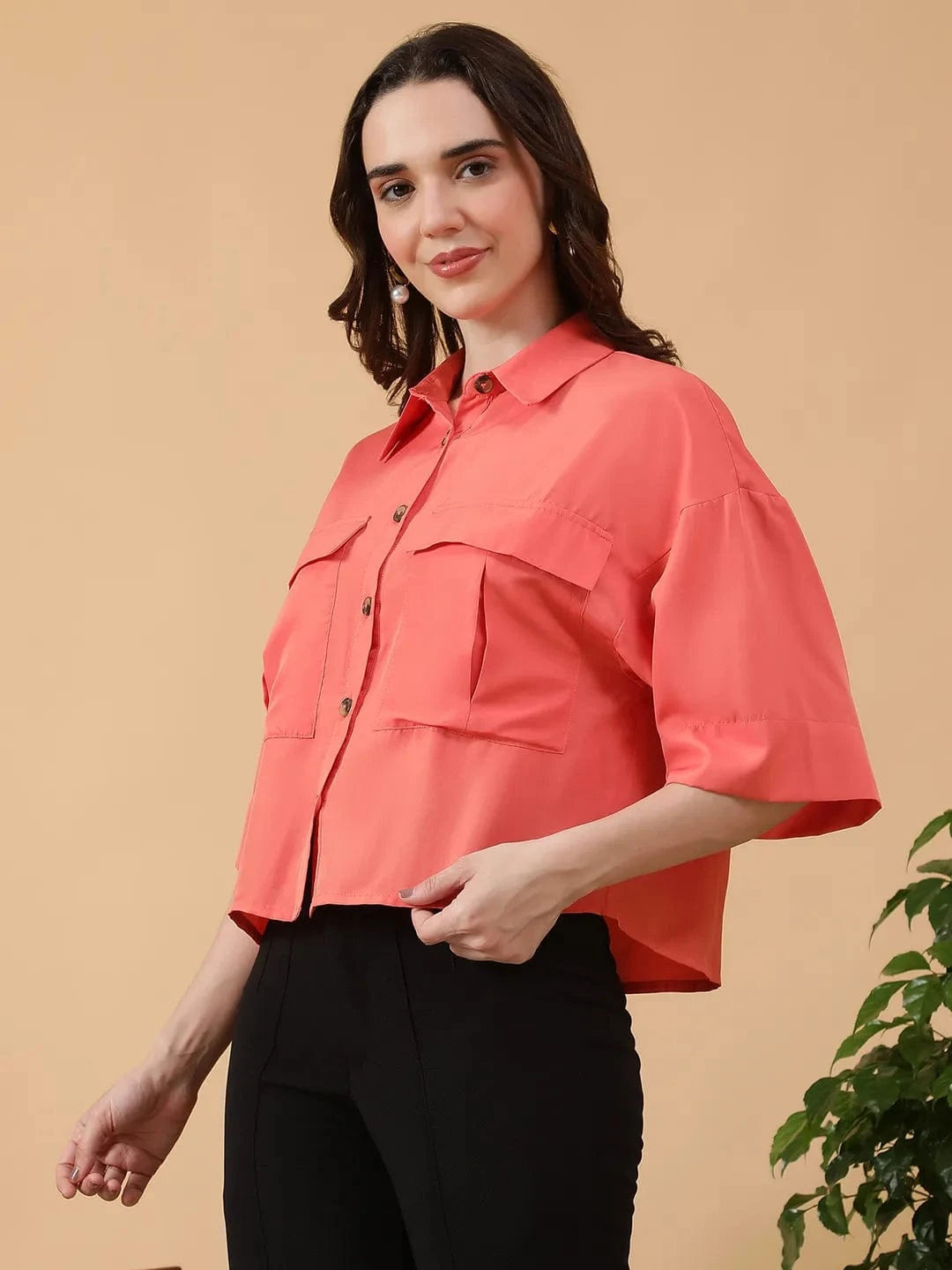 Women Coral Shirt