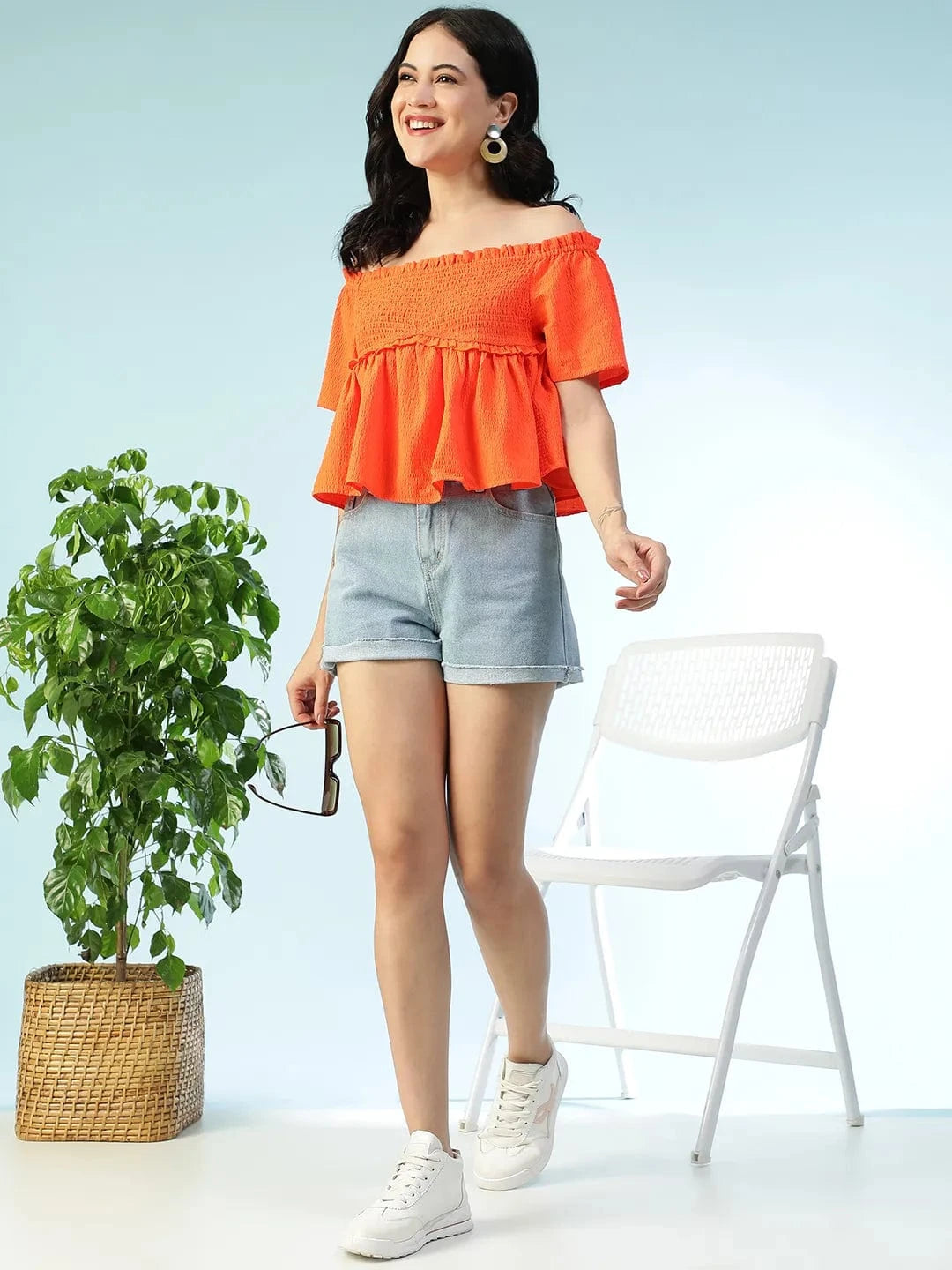Women Orange Top
