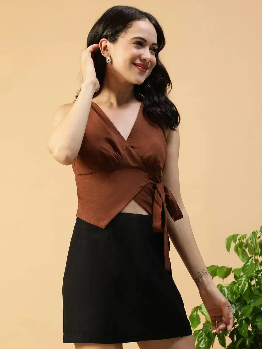 Women Brown Top