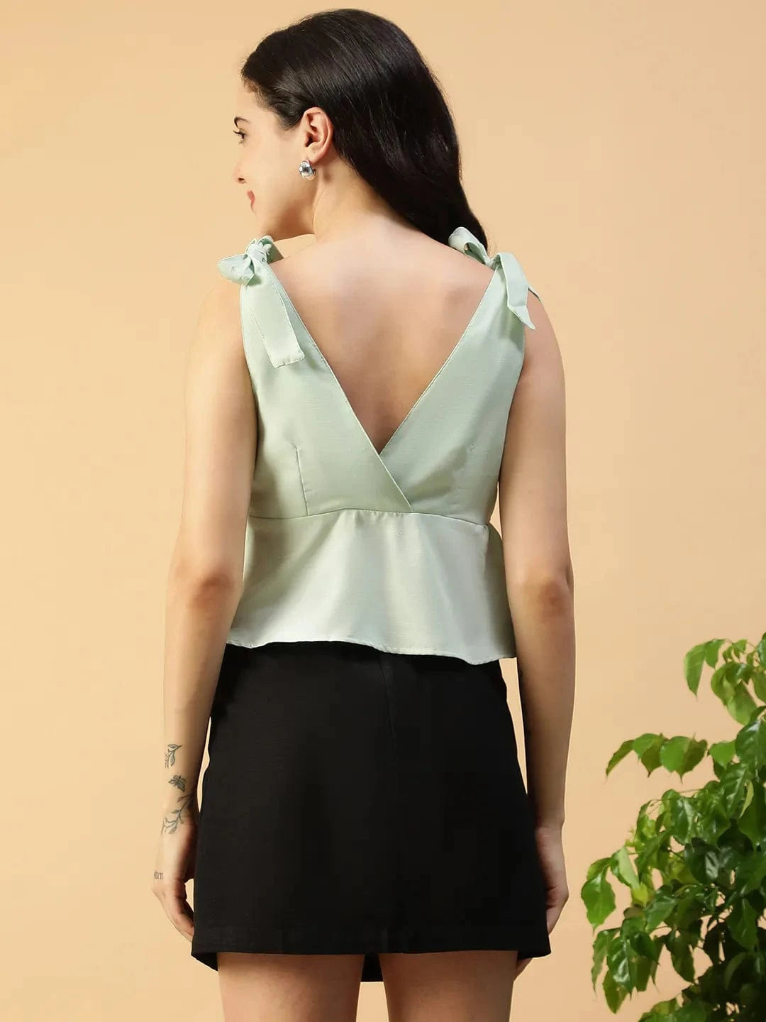 Light Green Shoulder Strap Top