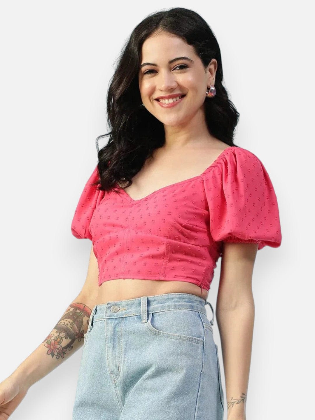 Women Pink Crop Top
