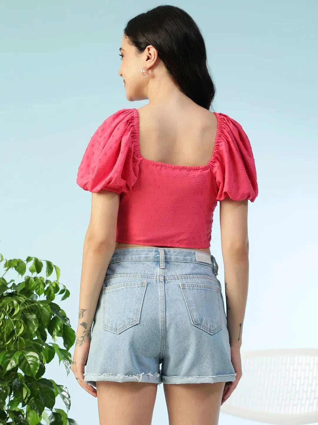 Women Pink Crop Top