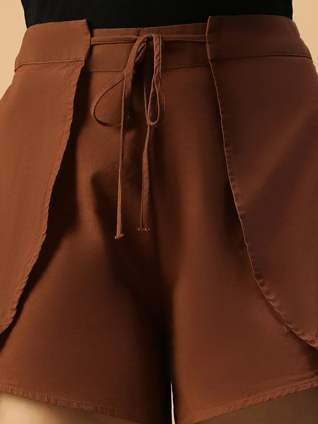 Women Brown Cotton Short