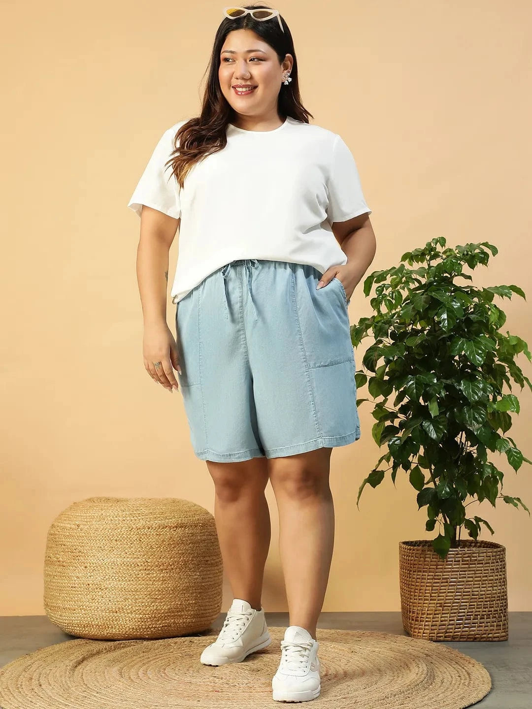 Plus Size Blue Short