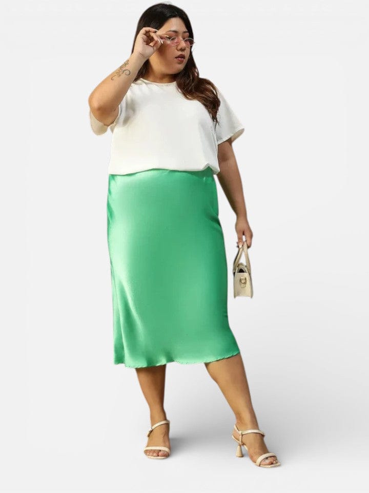 Plus Size Green Skirt