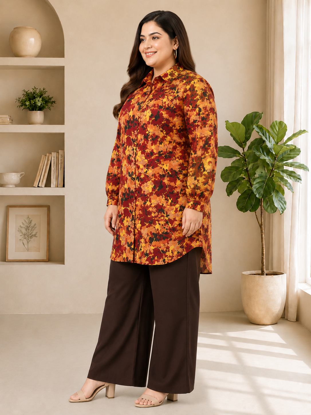 plus size tunic multicolor rayon