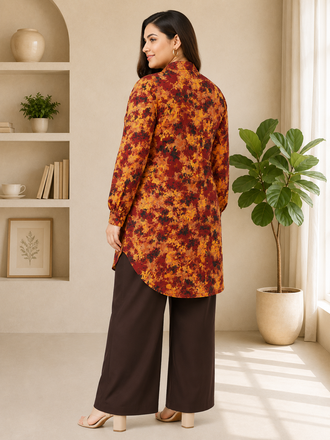 plus size tunic multicolor rayon