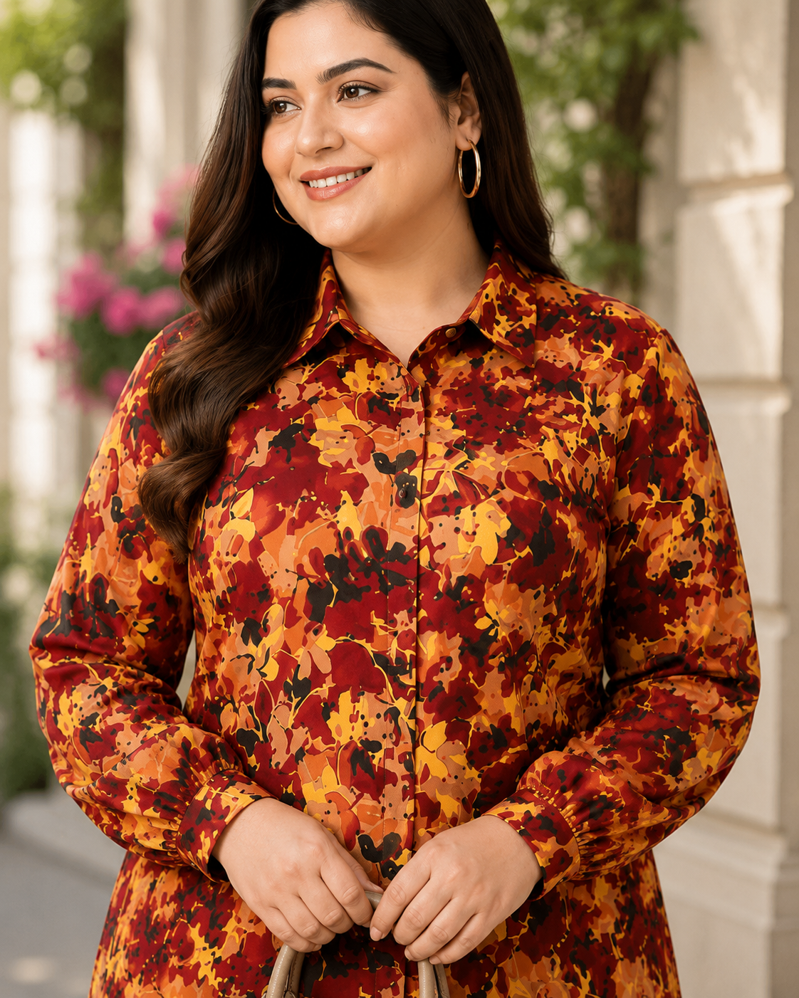 plus size tunic multicolor rayon