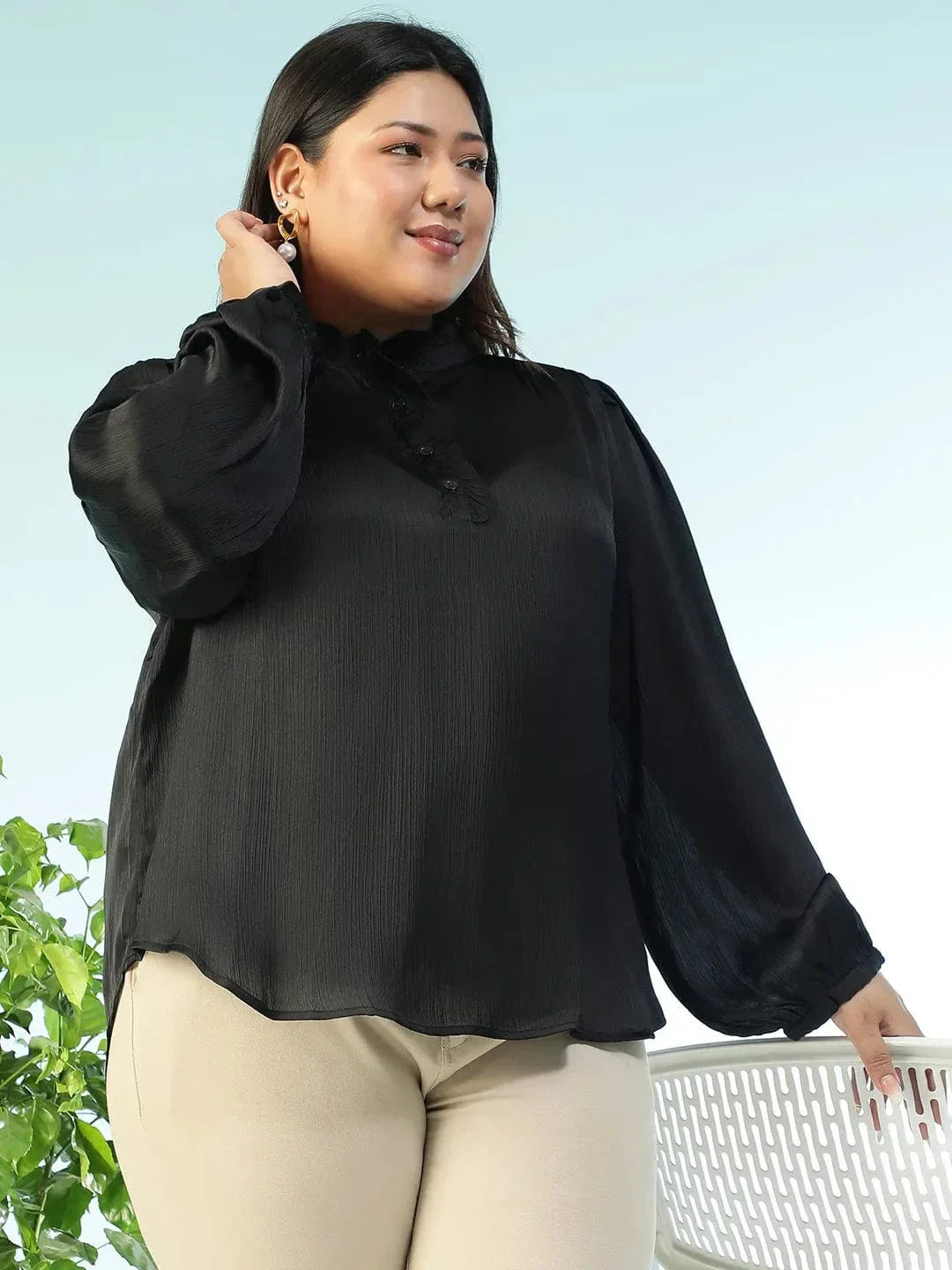 Plus Size Black Top