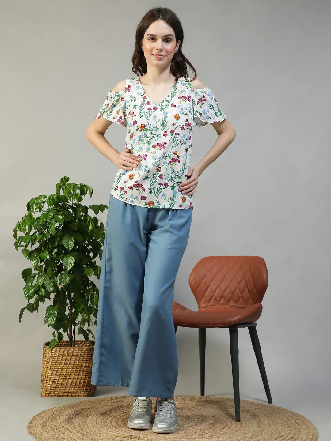 Women Multicolor Floral Print Top