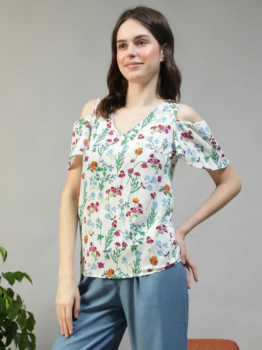Women Multicolor Floral Print Top