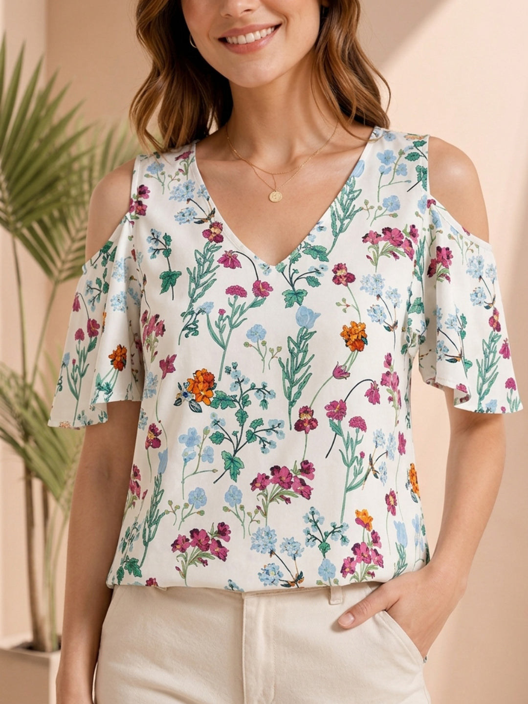 Women Multicolor Floral Print Top