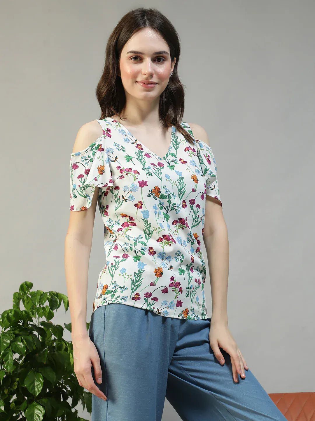 Women Multicolor Floral Print Top