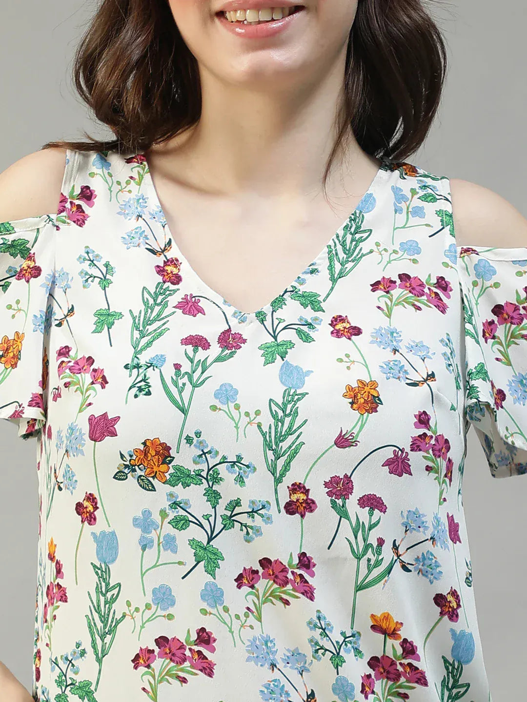 Women Multicolor Floral Print Top