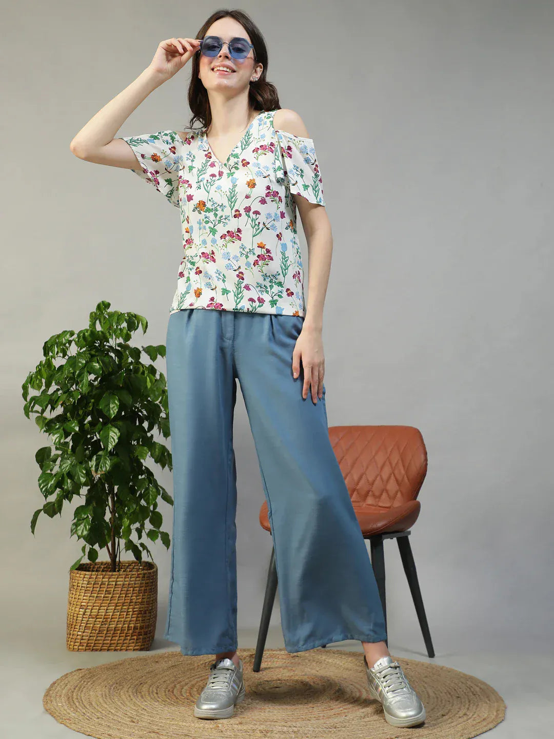 Women Multicolor Floral Print Top