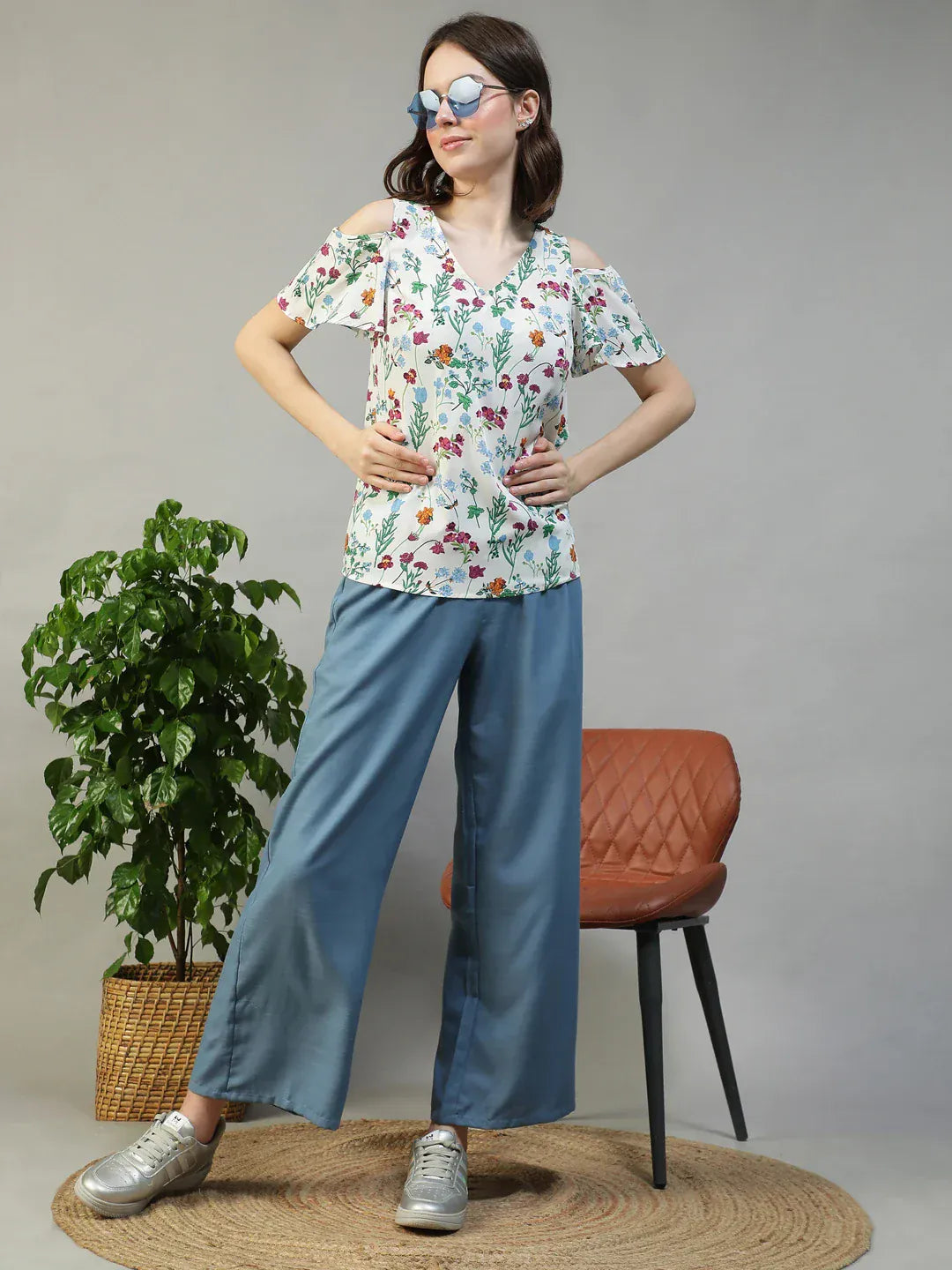Women Multicolor Floral Print Top