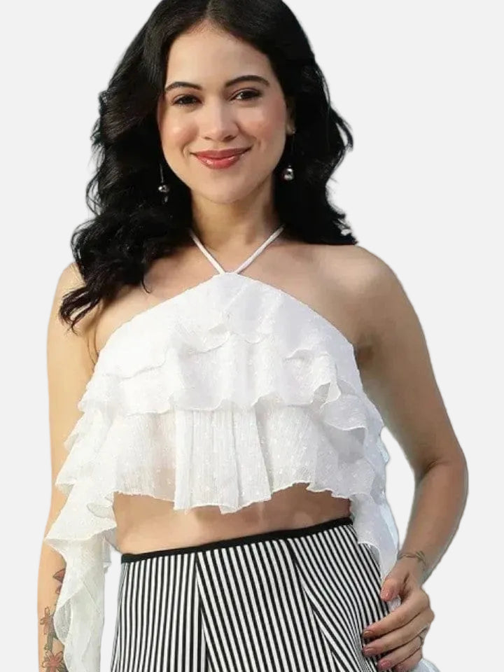 Women White Crop Top