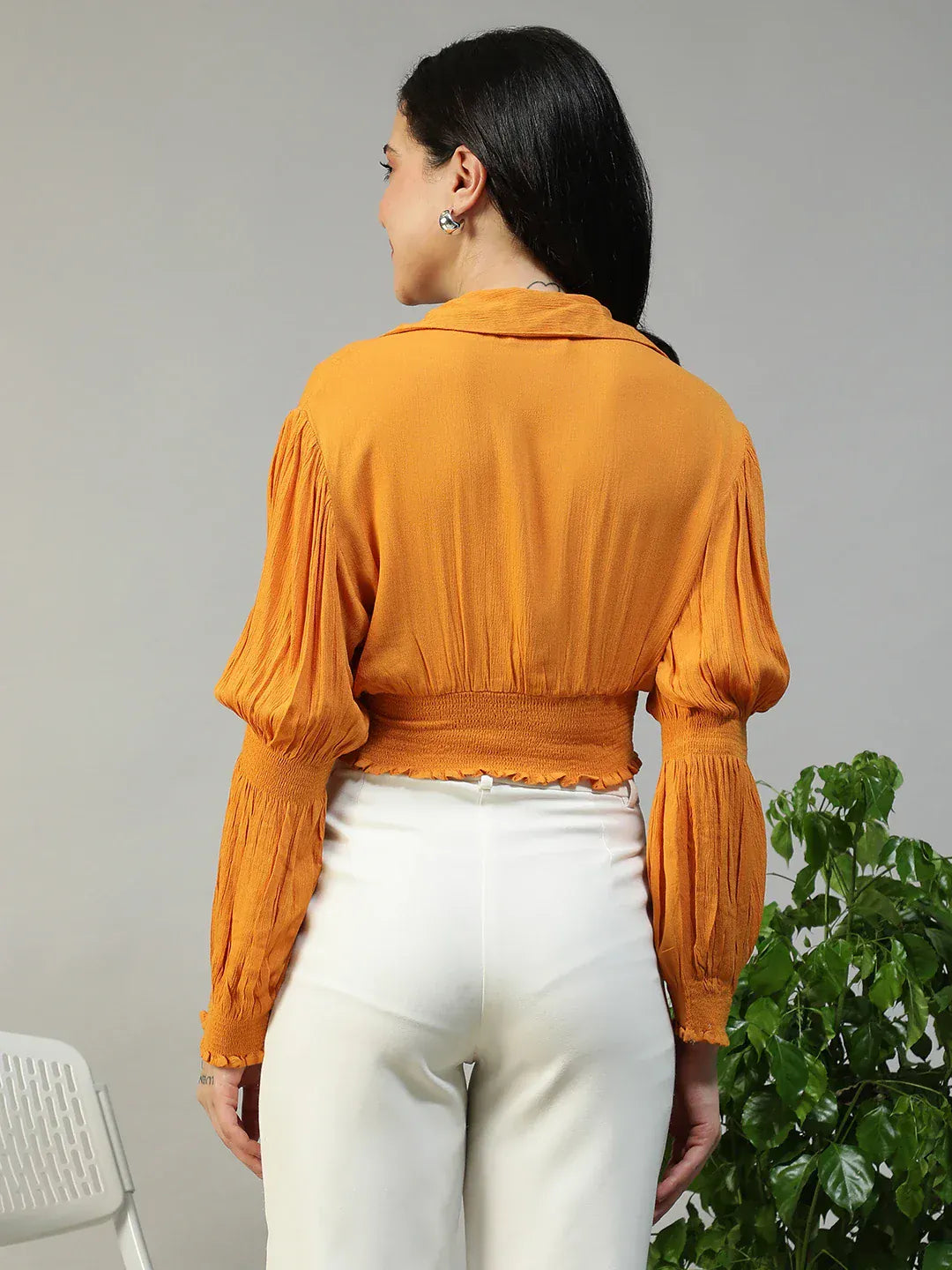 Women Yellow Crop Top