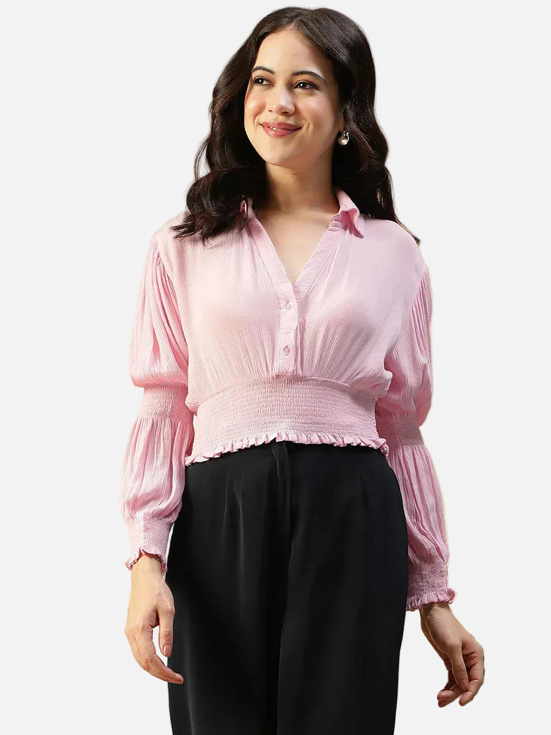 Women Pink Crop Top