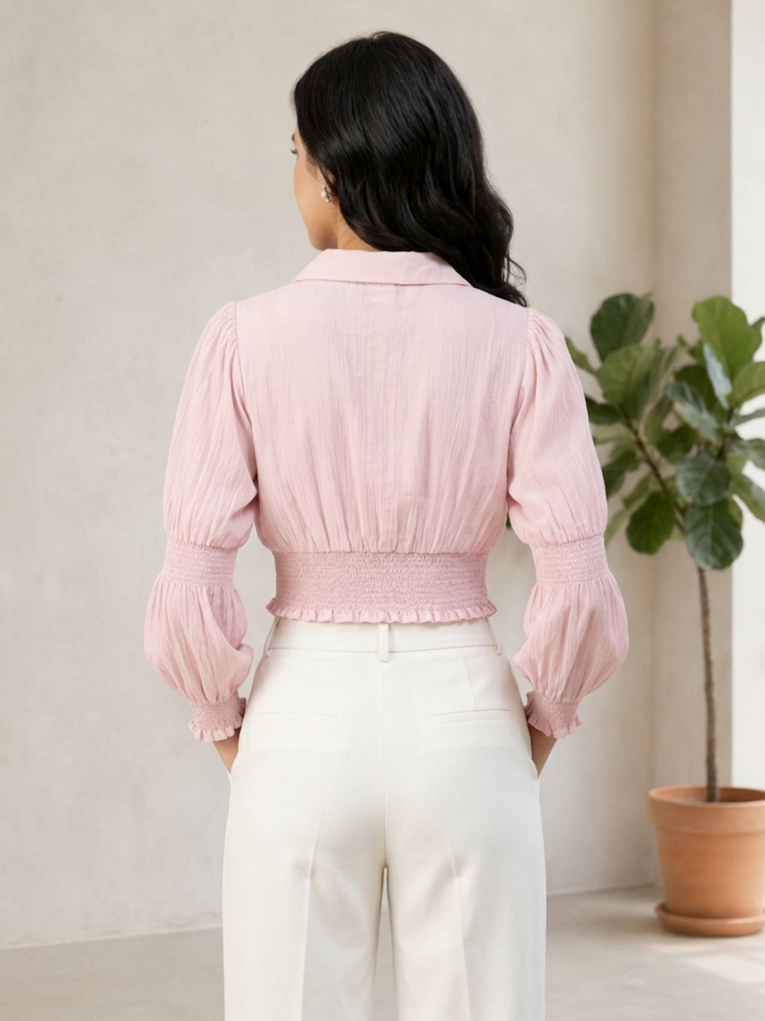 Women Pink Crop Top