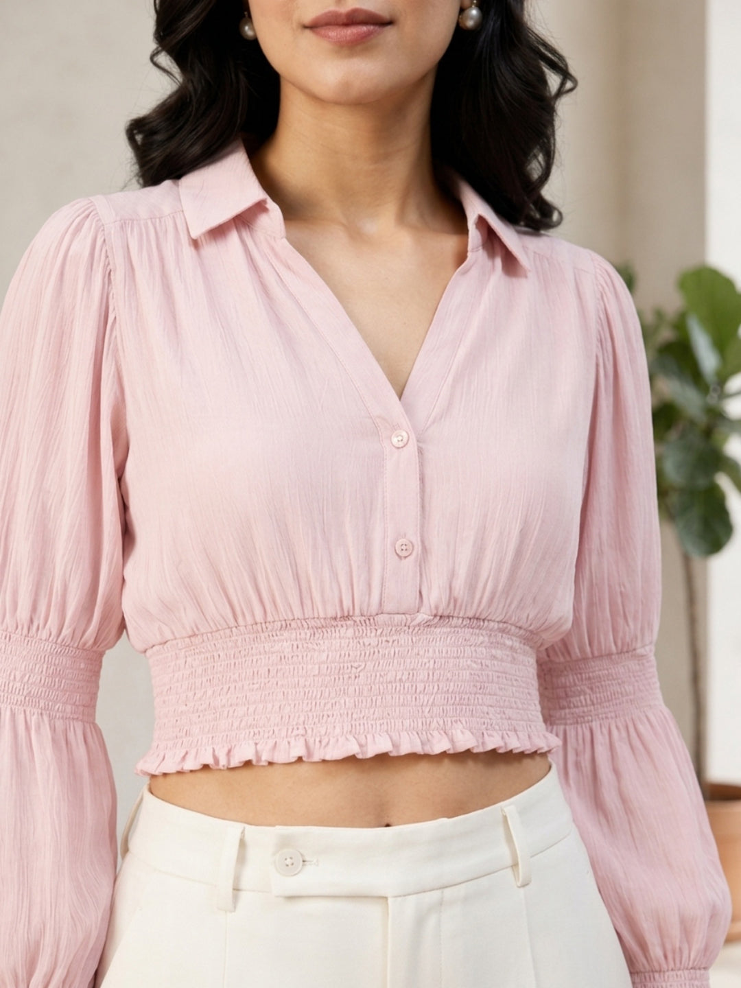 Women Pink Crop Top