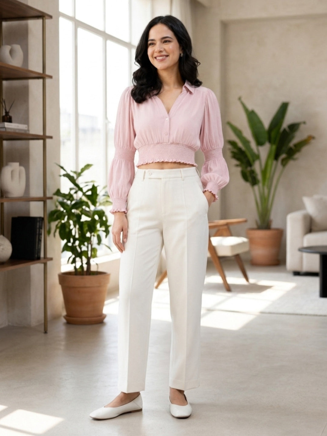 Women Pink Crop Top